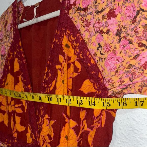 Free People Tilda Wrap Dress Maxi Medium Cottagecore Prairie Dress - Picture 12 of 13